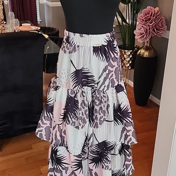 Mauve printed skirt sz m/ l - Picture 3 of 7